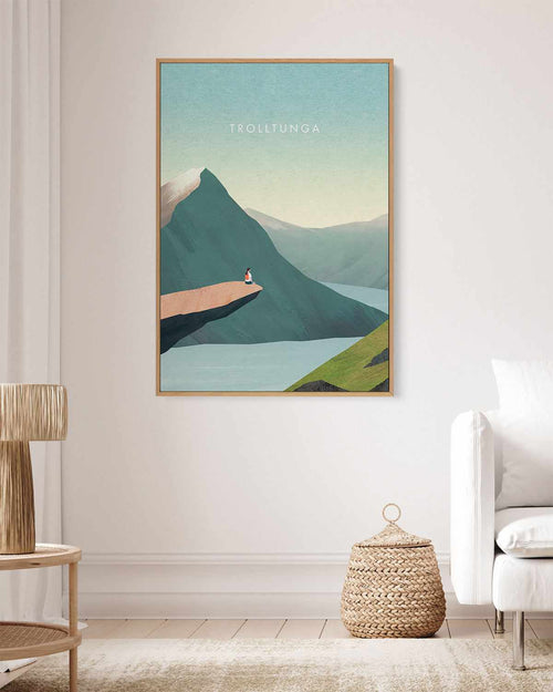 Trolltunga by Henry Rivers | Framed Canvas Art Print