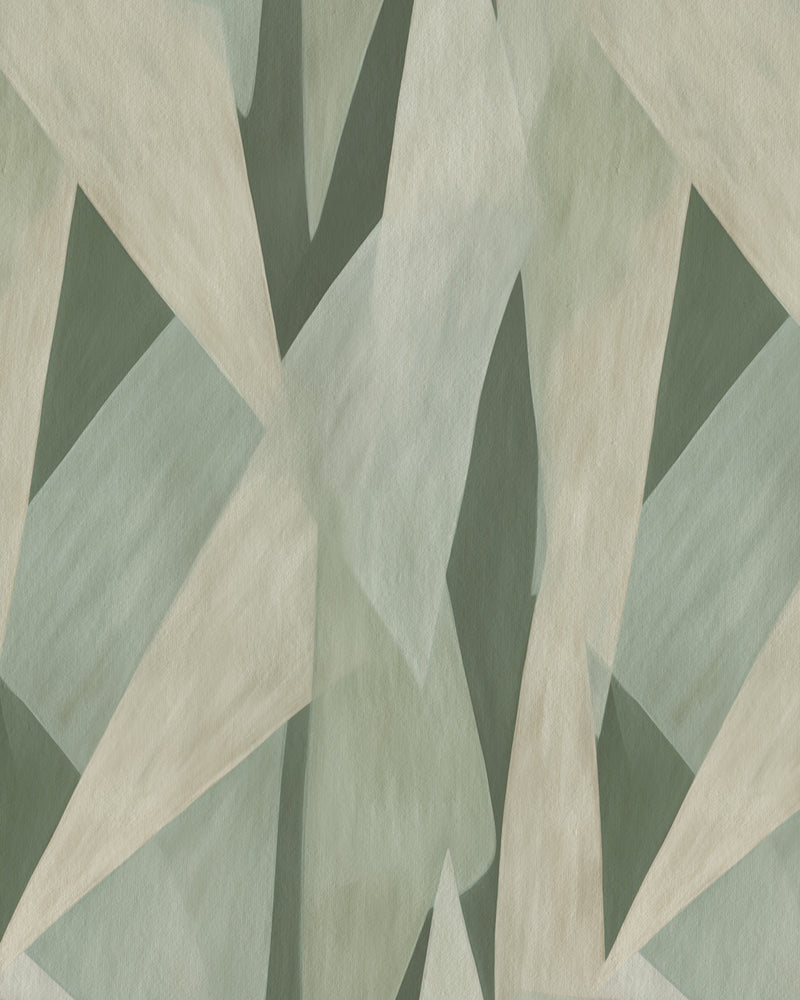 Tropea Abstract in Sage Green Commercial Vinyl Wallpaper from Olive et Oriel where you can shop wallpaper and artworks online