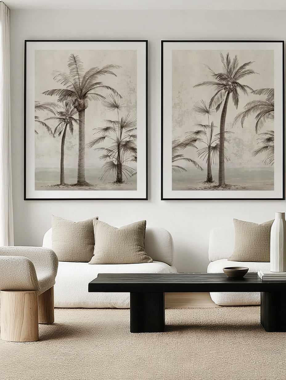 Tropic Palm I & II Art Print Set of 2 | Matching Wall Art from Olive et Oriel where you can shop wallpaper and artworks online