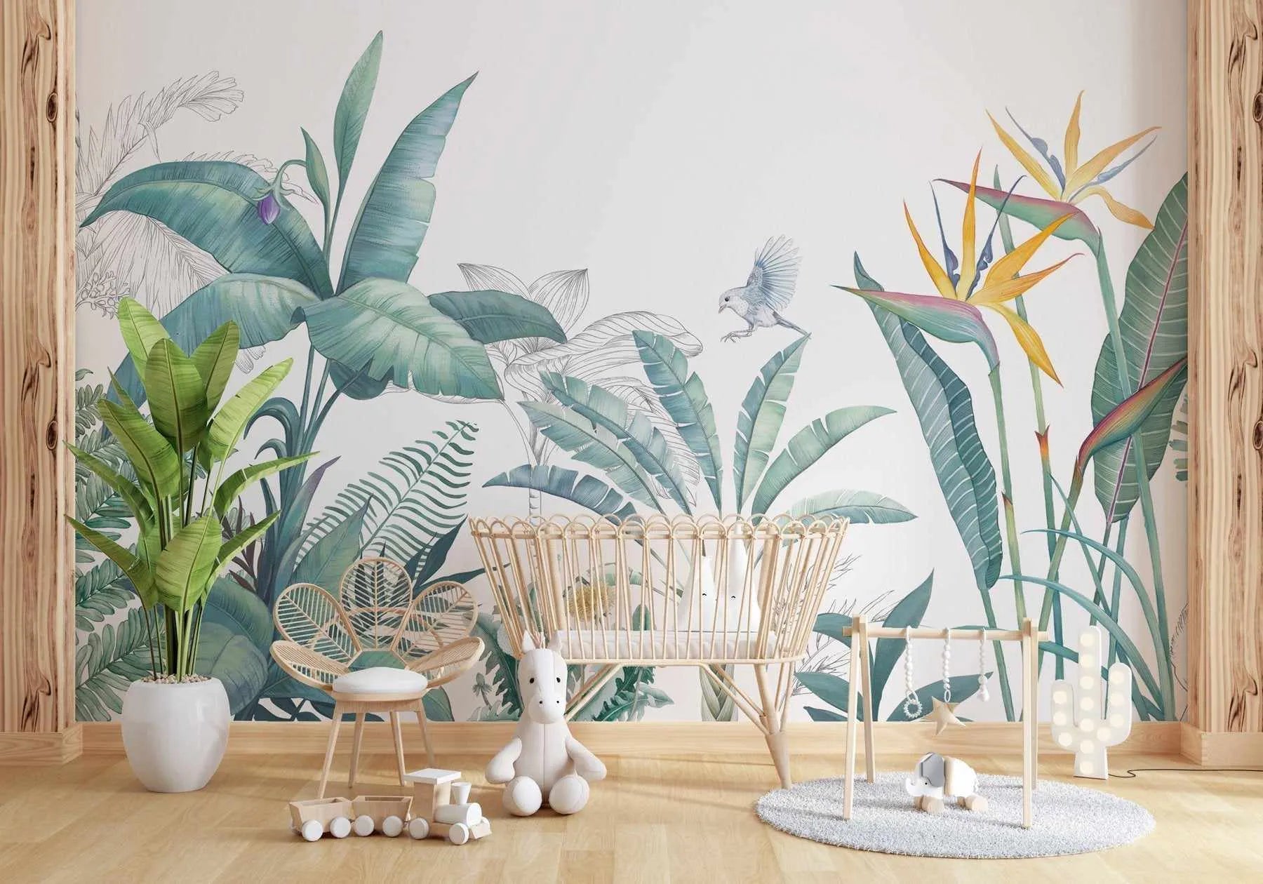 Tropical Adventure Wallpaper Mural-Wallpaper-Buy Kids Removable Wallpaper Online Our Custom Made Children√¢‚Ç¨‚Ñ¢s Wallpapers Are A Fun Way To Decorate And Enhance Boys Bedroom Decor And Girls Bedrooms They Are An Amazing Addition To Your Kids Bedroom Walls Our Collection of Kids Wallpaper Is Sure To Transform Your Kids Rooms Interior Style From Pink Wallpaper To Dinosaur Wallpaper Even Marble Wallpapers For Teen Boys Shop Peel And Stick Wallpaper Online Today With Olive et Oriel