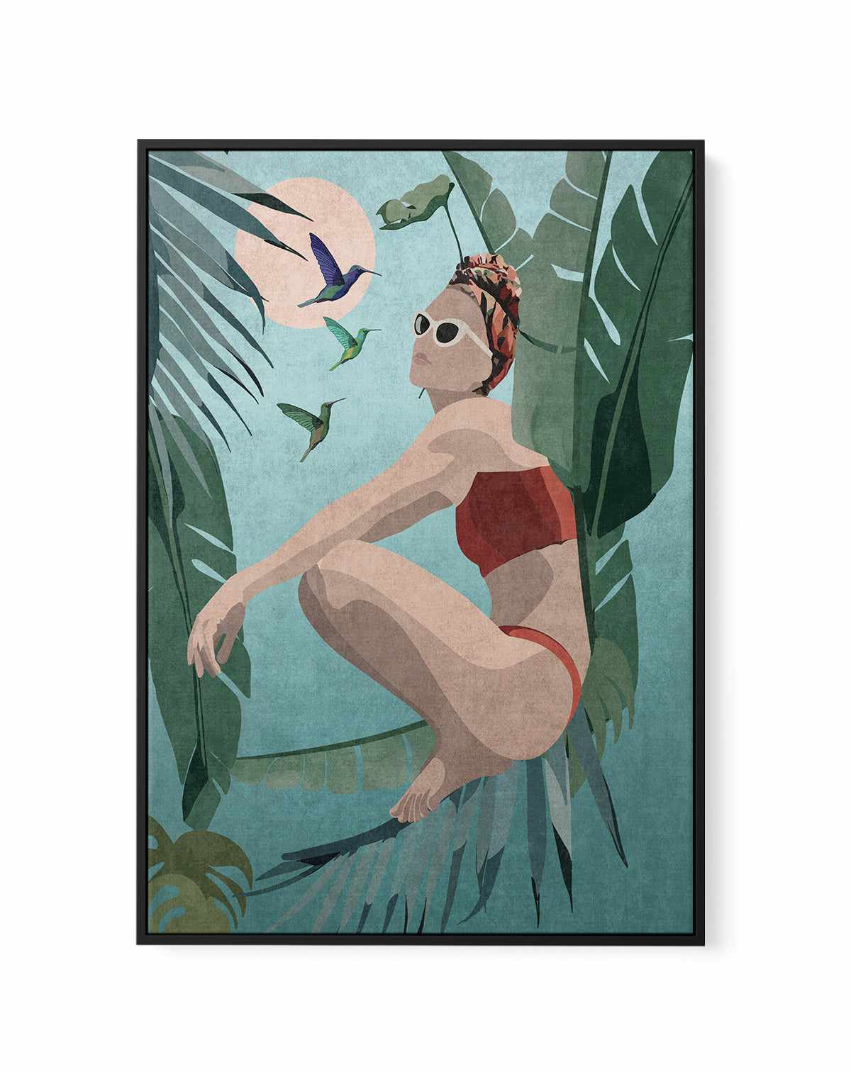 Tropical Blue By Emel Tunabylu | Framed Canvas Art Print from Olive et Oriel where you can shop wallpaper and artworks online