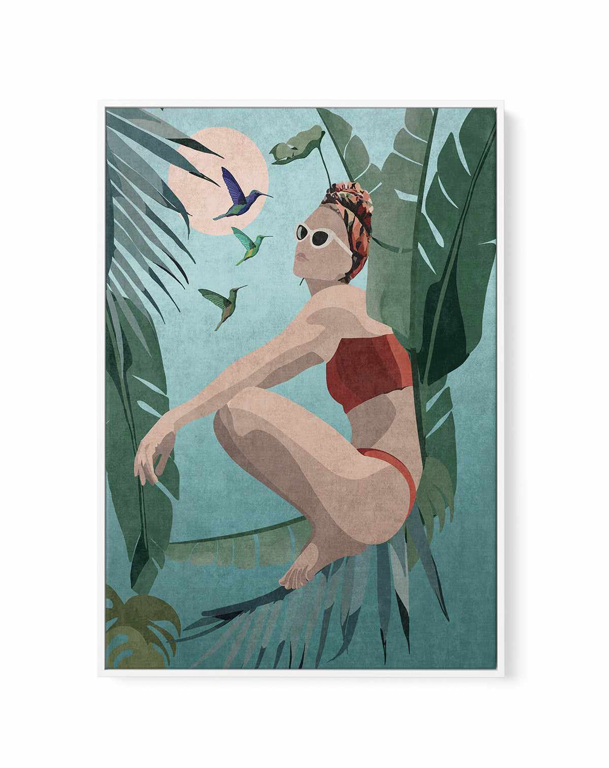 Tropical Blue By Emel Tunabylu | Framed Canvas Art Print from Olive et Oriel where you can shop wallpaper and artworks online
