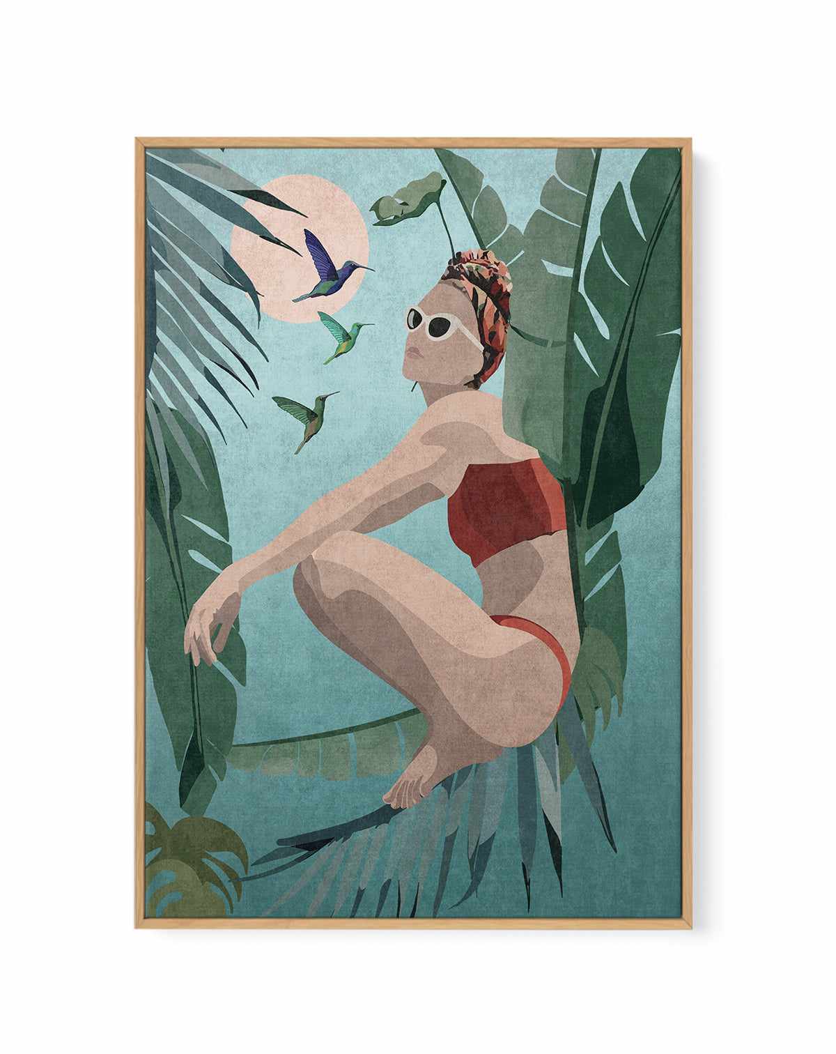 Tropical Blue By Emel Tunabylu | Framed Canvas Art Print from Olive et Oriel where you can shop wallpaper and artworks online