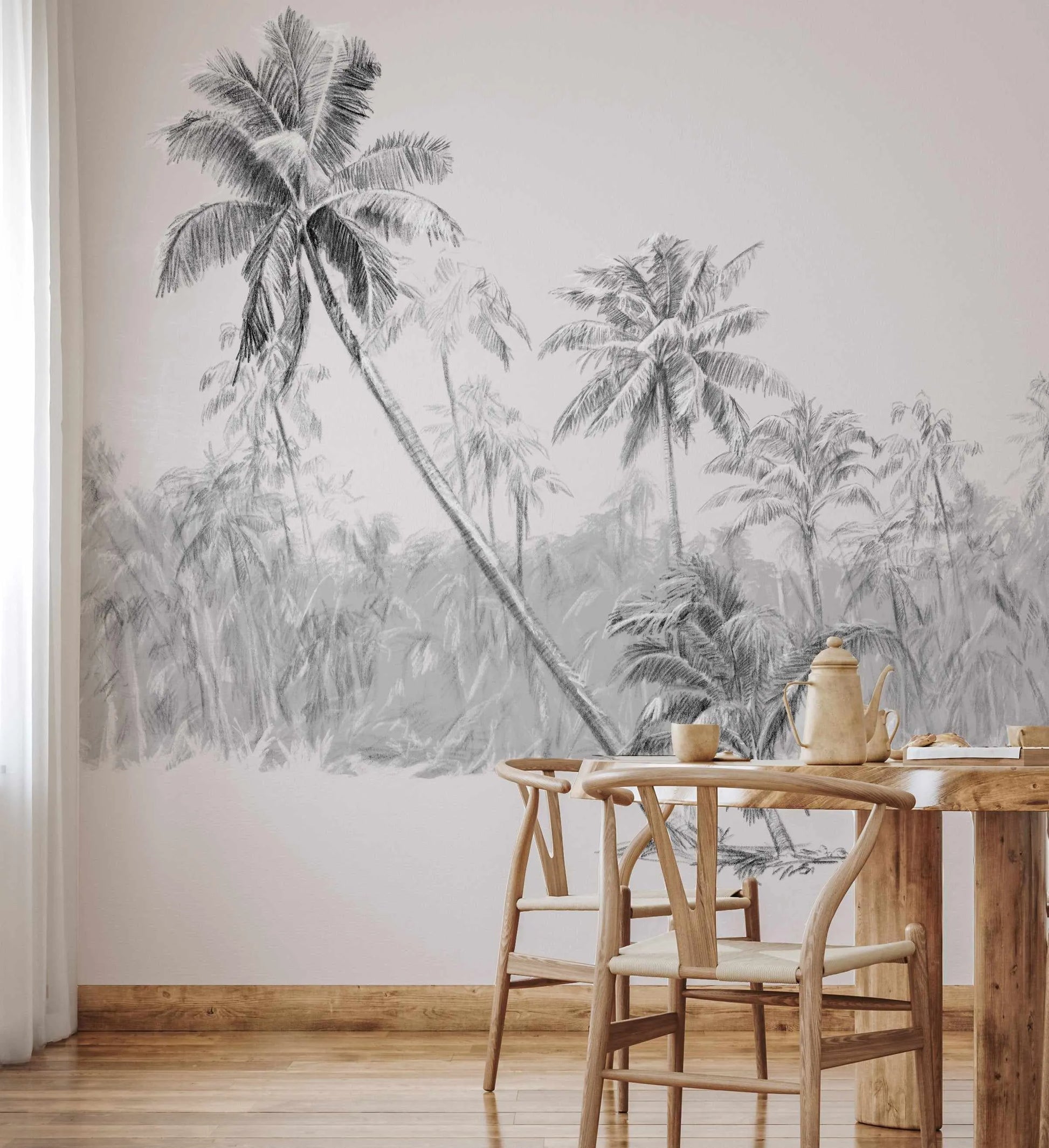 Tropical Island Wallpaper Mural-Wallpaper-Buy-Australian-Removable-Wallpaper-Now-In-Black-&-White-Wallpaper-Peel-And-Stick-Wallpaper-Online-At-Olive-et-Oriel-Custom-Made-Wallpapers-Wall-Papers-Decorate-Your-Bedroom-Living-Room-Kids-Room-or-Commercial-Interior