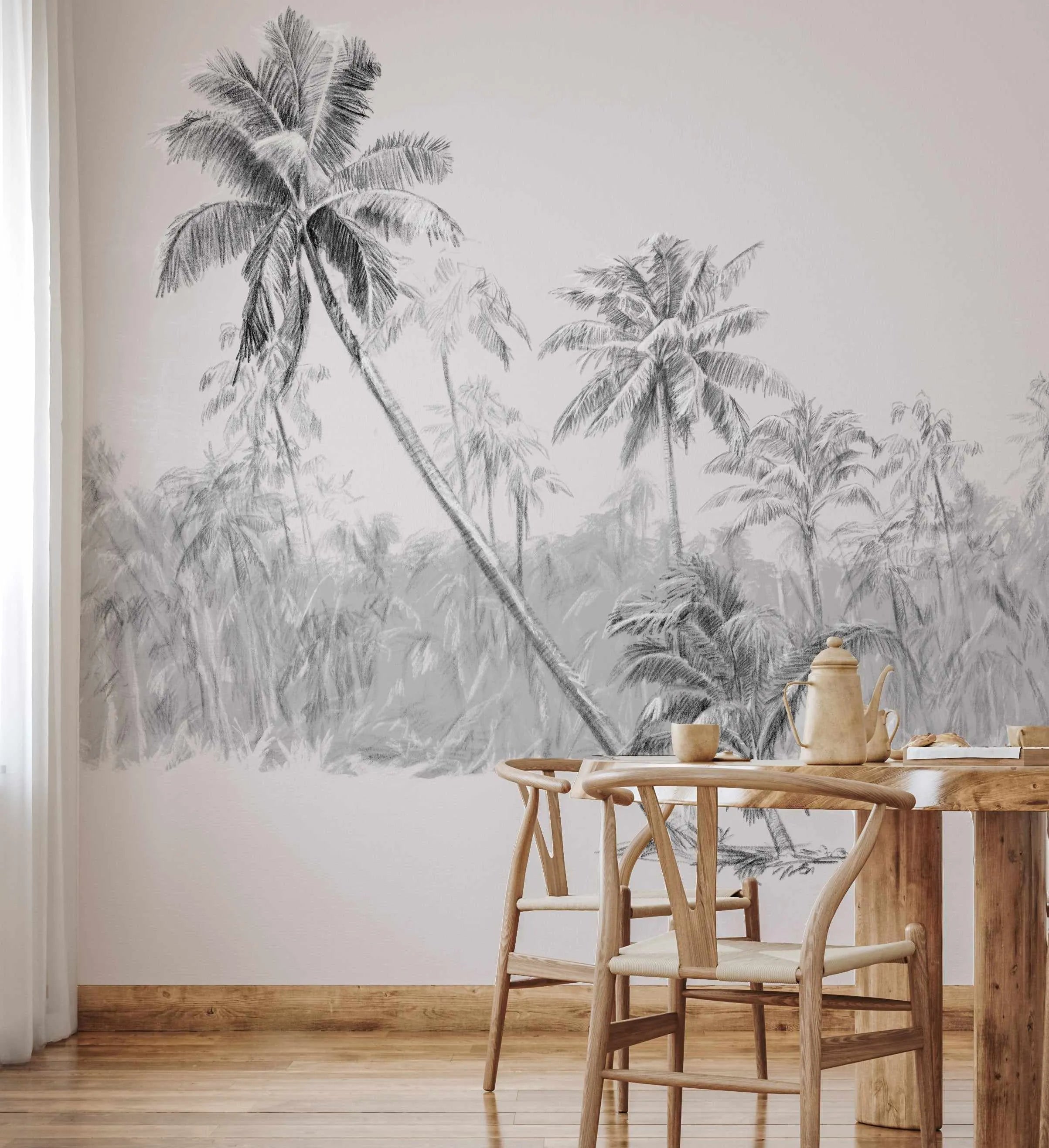 Tropical Island Wallpaper Mural-Wallpaper-Buy-Australian-Removable-Wallpaper-Now-In-Black-&-White-Wallpaper-Peel-And-Stick-Wallpaper-Online-At-Olive-et-Oriel-Custom-Made-Wallpapers-Wall-Papers-Decorate-Your-Bedroom-Living-Room-Kids-Room-or-Commercial-Interior