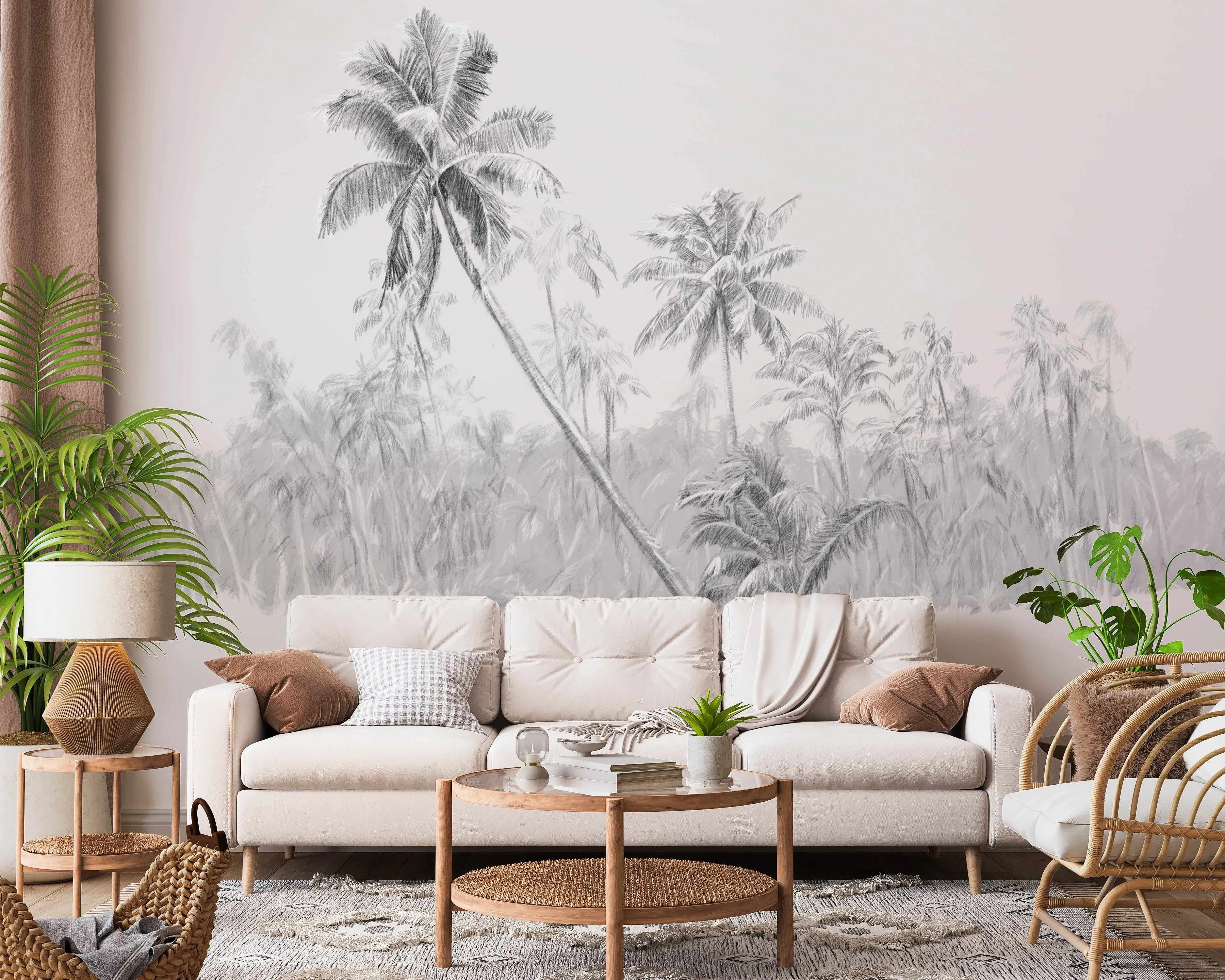 Tropical Island Wallpaper Mural-Wallpaper-Buy-Australian-Removable-Wallpaper-Now-In-Black-&-White-Wallpaper-Peel-And-Stick-Wallpaper-Online-At-Olive-et-Oriel-Custom-Made-Wallpapers-Wall-Papers-Decorate-Your-Bedroom-Living-Room-Kids-Room-or-Commercial-Interior