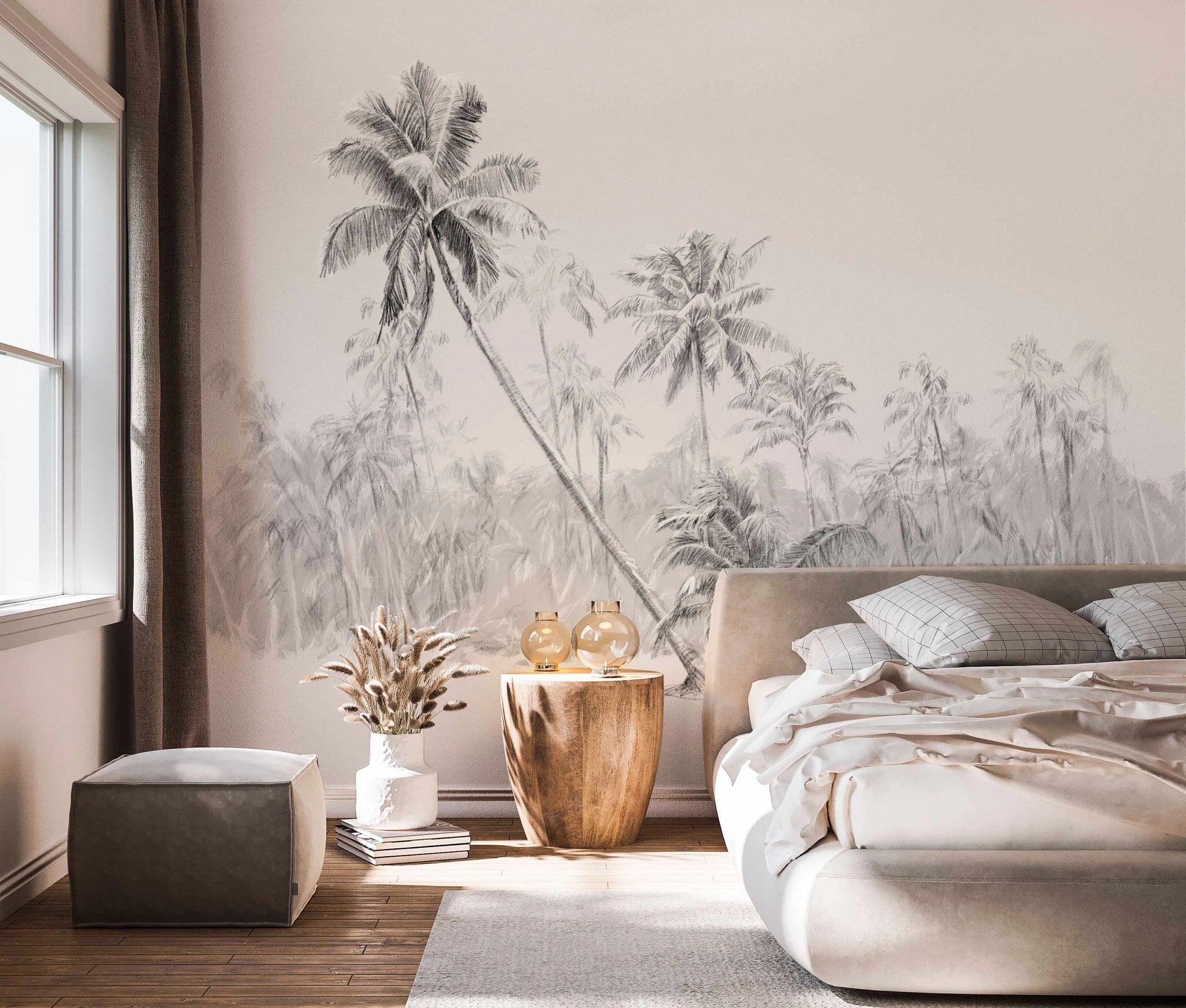 Tropical Island Wallpaper Mural-Wallpaper-Buy-Australian-Removable-Wallpaper-Now-In-Black-&-White-Wallpaper-Peel-And-Stick-Wallpaper-Online-At-Olive-et-Oriel-Custom-Made-Wallpapers-Wall-Papers-Decorate-Your-Bedroom-Living-Room-Kids-Room-or-Commercial-Interior