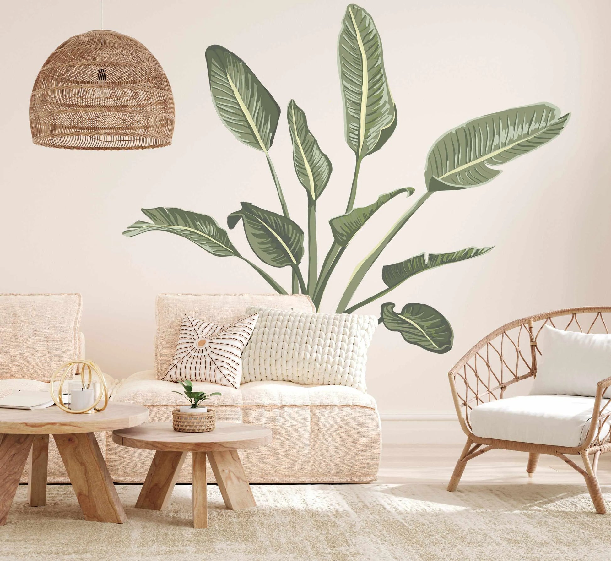 Tropical Leaves Wall Decal Set-Decals-Olive et Oriel-Decorate your kids bedroom wall decor with removable wall decals, these fabric kids decals are a great way to add colour and update your children's bedroom. Available as girls wall decals or boys wall decals, there are also nursery decals.