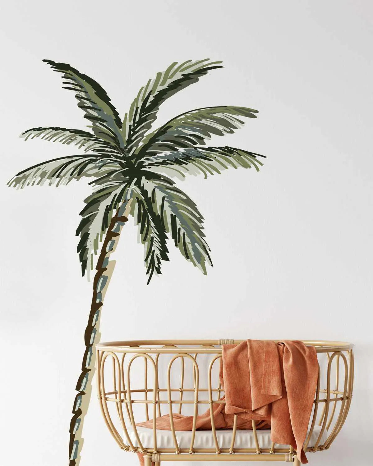 Tropical Palm Removable Decal-Decals-Olive et Oriel-Decorate your kids bedroom wall decor with removable wall decals, these fabric kids decals are a great way to add colour and update your children's bedroom. Available as girls wall decals or boys wall decals, there are also nursery decals.