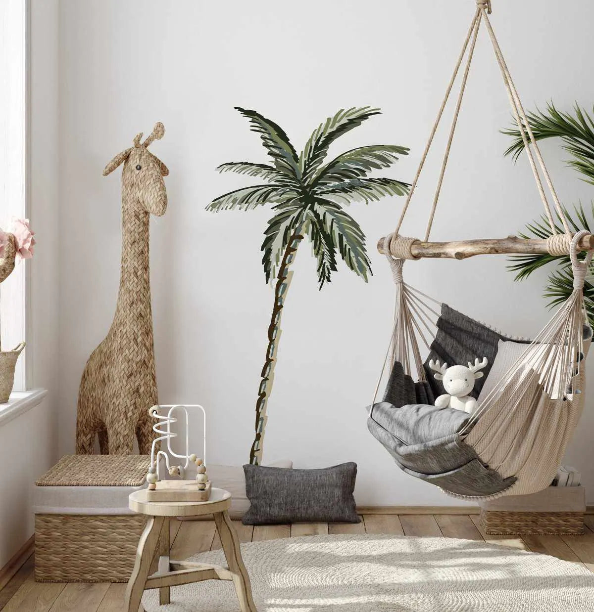 Tropical Palm Removable Decal-Decals-Olive et Oriel-Decorate your kids bedroom wall decor with removable wall decals, these fabric kids decals are a great way to add colour and update your children's bedroom. Available as girls wall decals or boys wall decals, there are also nursery decals.