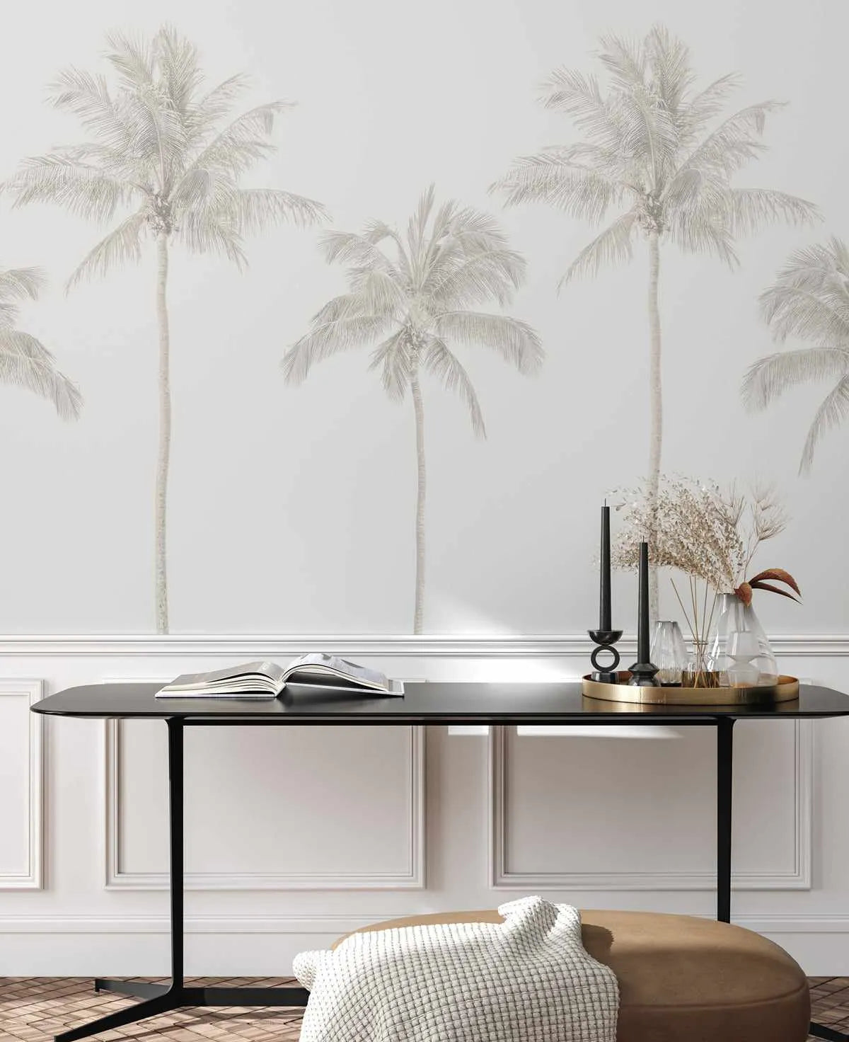 Tropical Palm Tree Wallpaper Mural-Wallpaper-Buy-Australian-Removable-Wallpaper-Now-In-Black-&-White-Wallpaper-Peel-And-Stick-Wallpaper-Online-At-Olive-et-Oriel-Custom-Made-Wallpapers-Wall-Papers-Decorate-Your-Bedroom-Living-Room-Kids-Room-or-Commercial-Interior