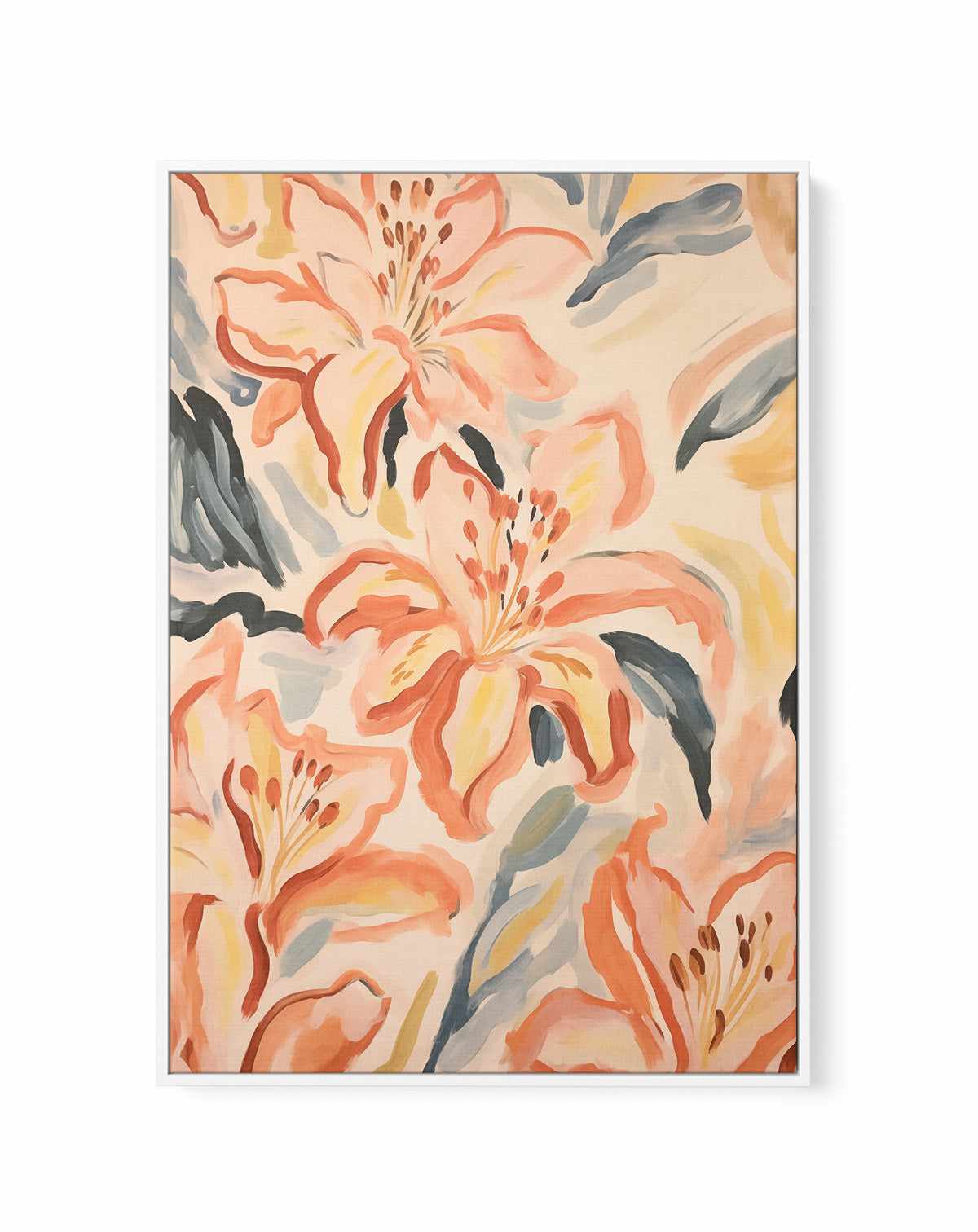 Tropical Tigerlilies I | Framed Canvas Art Print