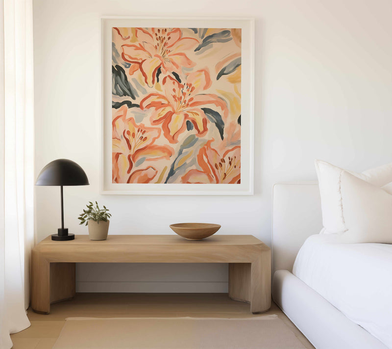 Tropical Tigerlilies I | Art Print from Olive et Oriel where you can shop wallpaper and artworks online