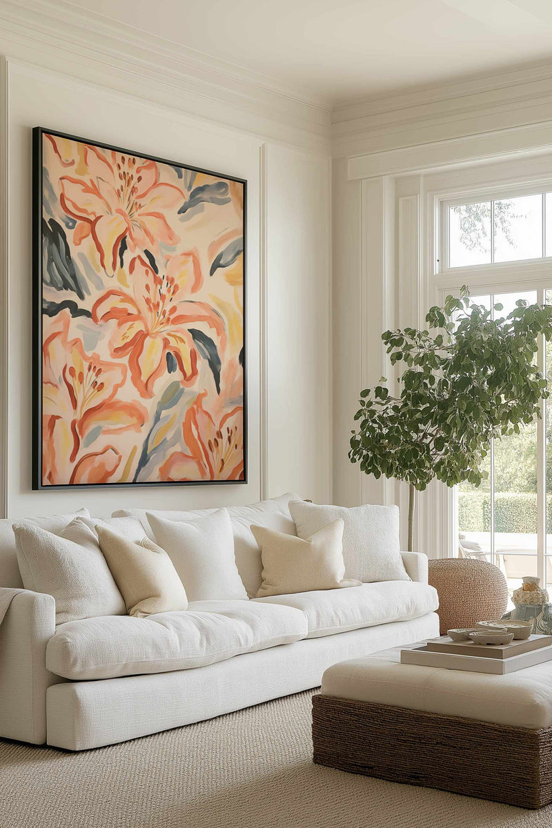 Tropical Tigerlilies I | Framed Canvas Art Print from Olive et Oriel where you can shop wallpaper and artworks online