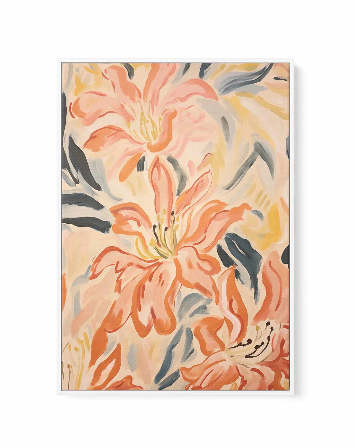 Tropical Tigerlilies II | Framed Canvas Art Print