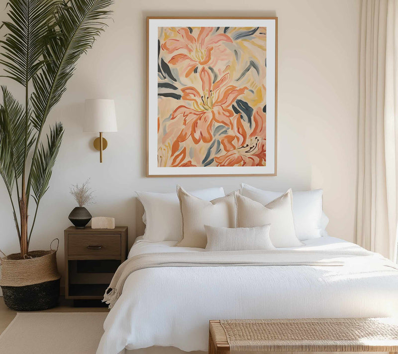 Tropical Tigerlilies II | Art Print from Olive et Oriel where you can shop wallpaper and artworks online
