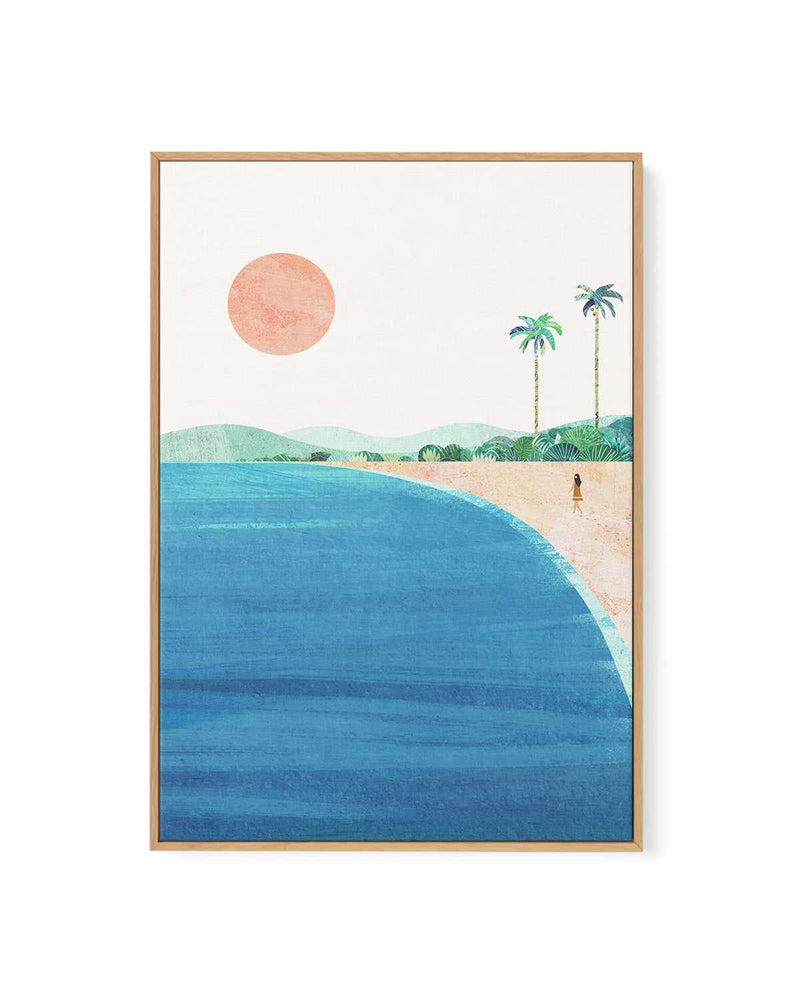 Tropical Island Beach by Henry Rivers | Framed Canvas Art Print