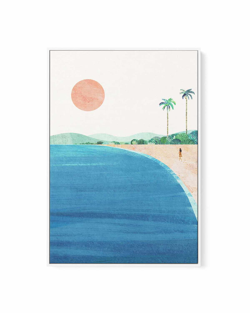Tropical Island Beach by Henry Rivers | Framed Canvas Art Print
