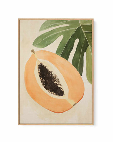 Tropicana Papaya | Framed Canvas Art Print from Olive et Oriel where you can shop wallpaper and artworks online
