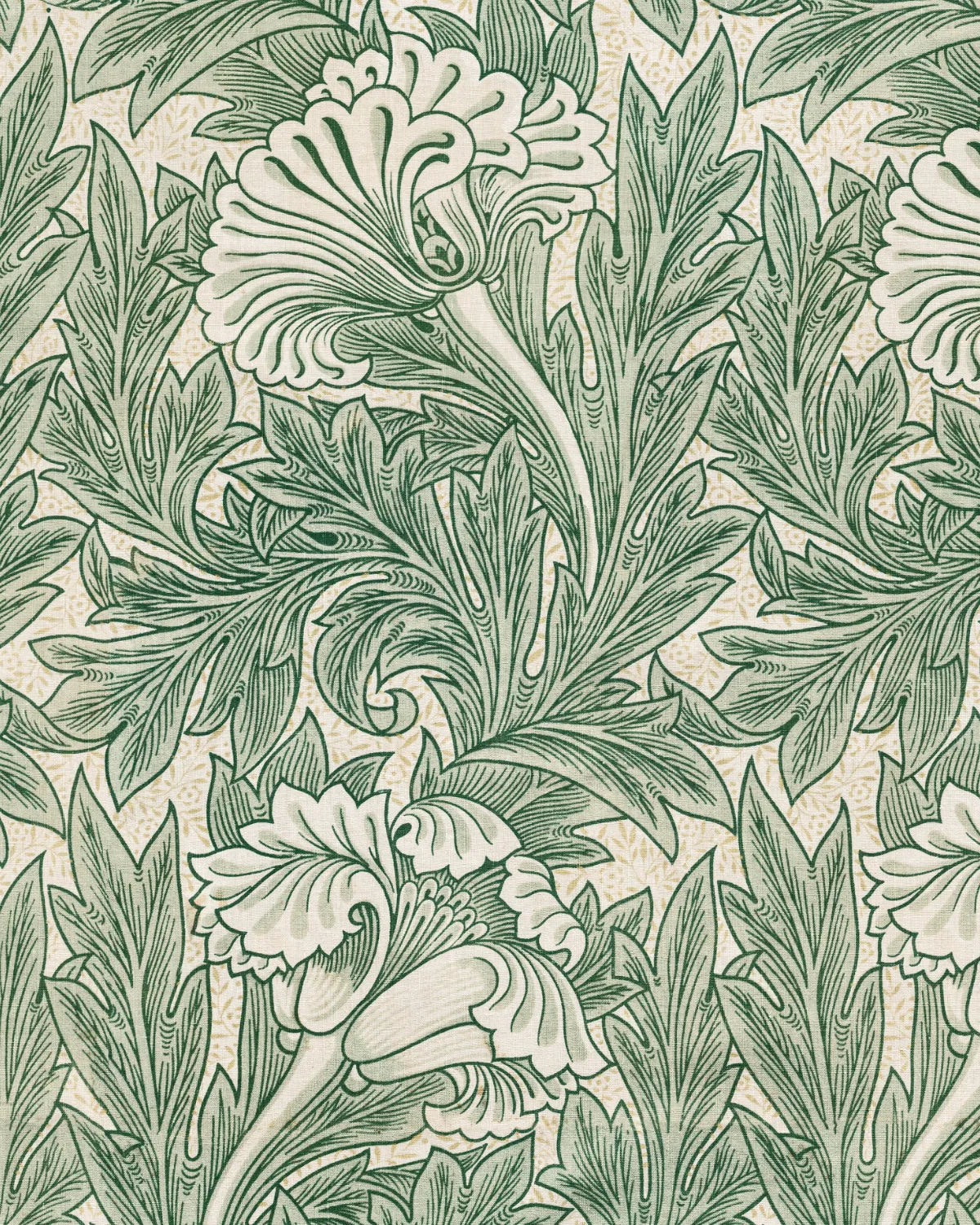 Tulip in Emerald Green by William Morris Wallpaper from Olive et Oriel where you can shop wallpaper and artworks online