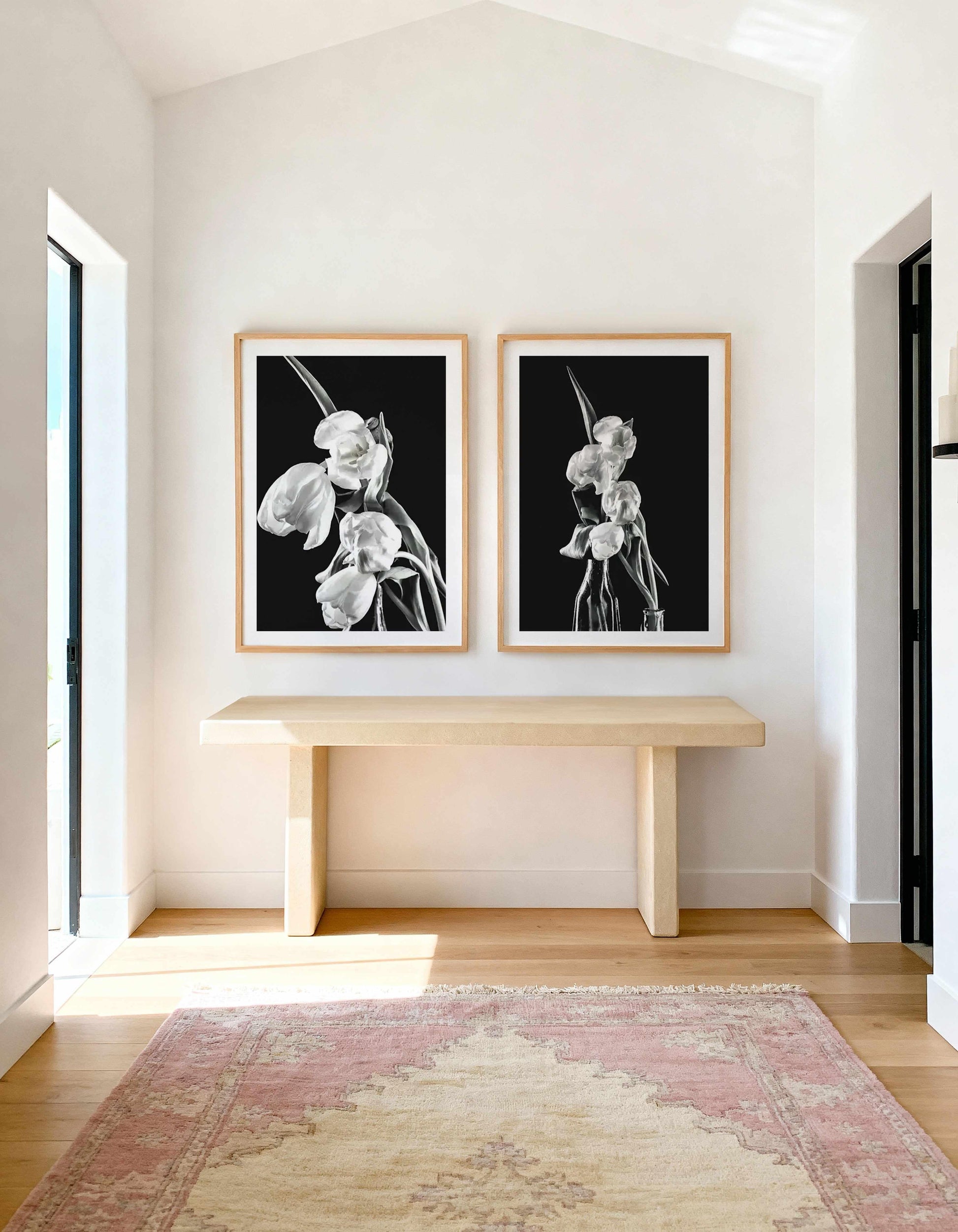 Tulips on Black I & II Art Print Set of 2 | Matching Wall Art from Olive et Oriel where you can shop wallpaper and artworks online