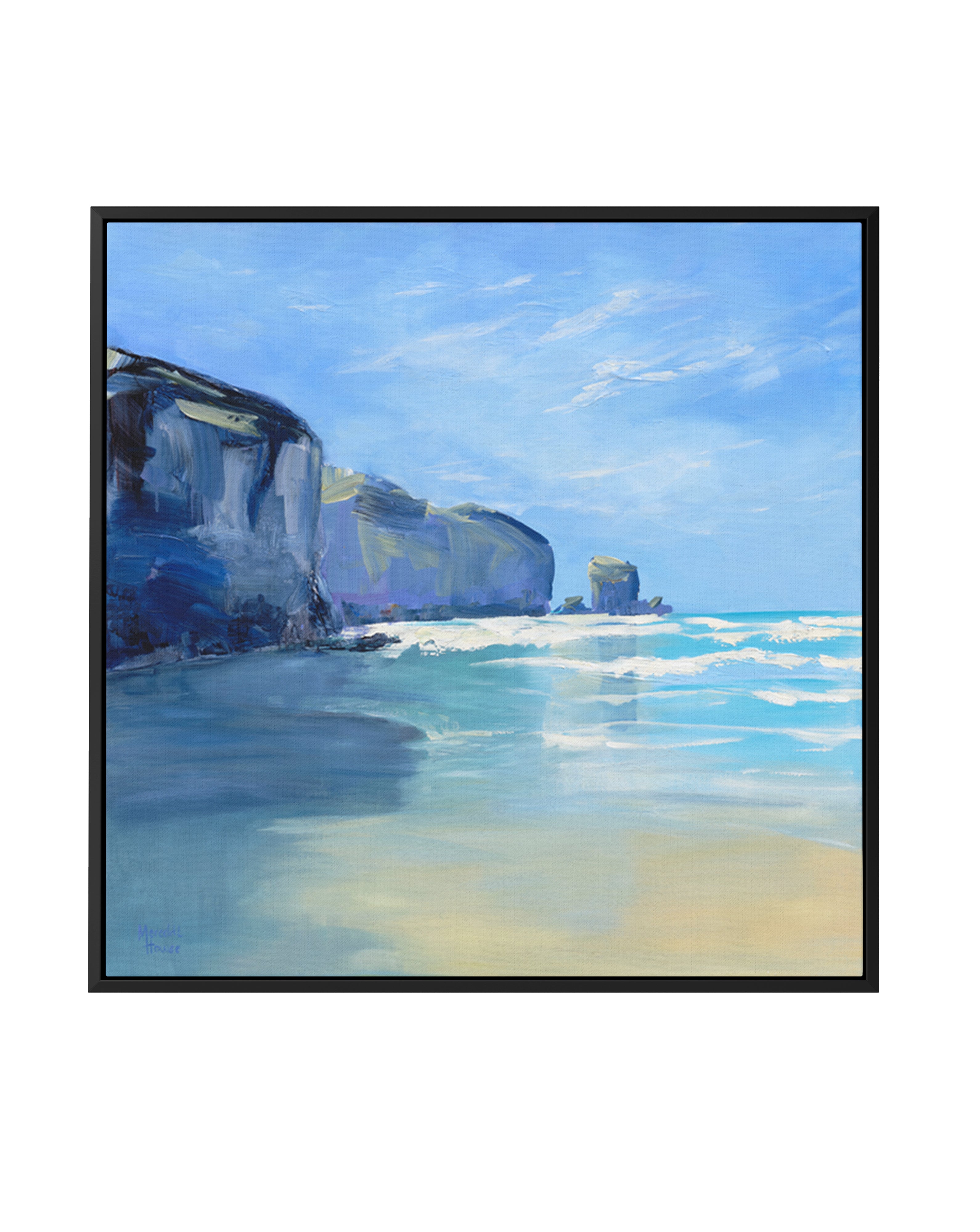 Tunnel Beach New Zealand by Meredith Howse | Framed Canvas Art Print