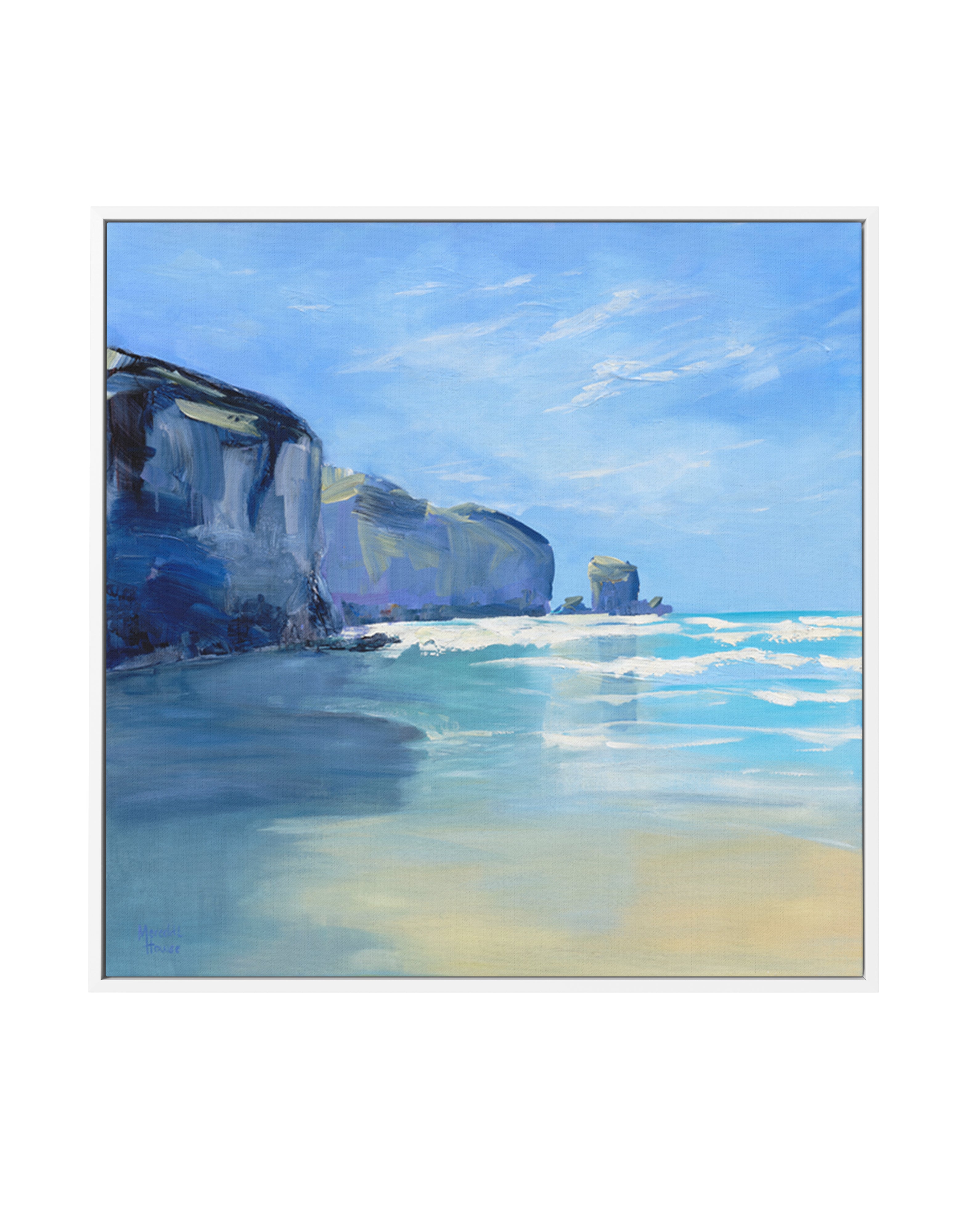 Tunnel Beach New Zealand by Meredith Howse | Framed Canvas Art Print
