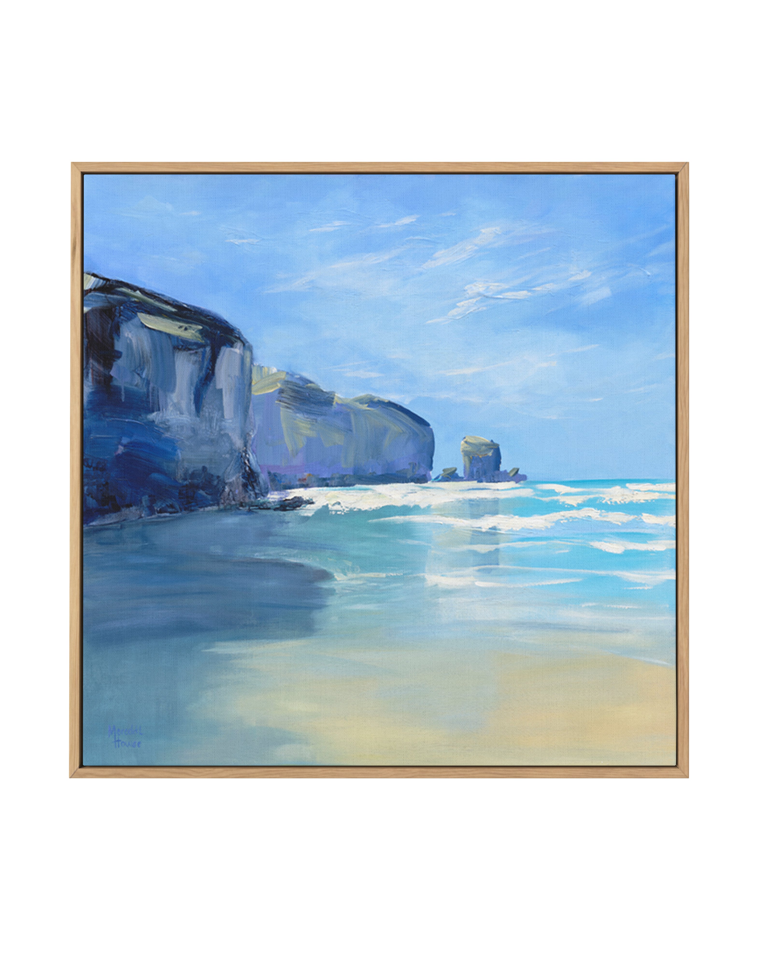 Tunnel Beach New Zealand by Meredith Howse | Framed Canvas Art Print