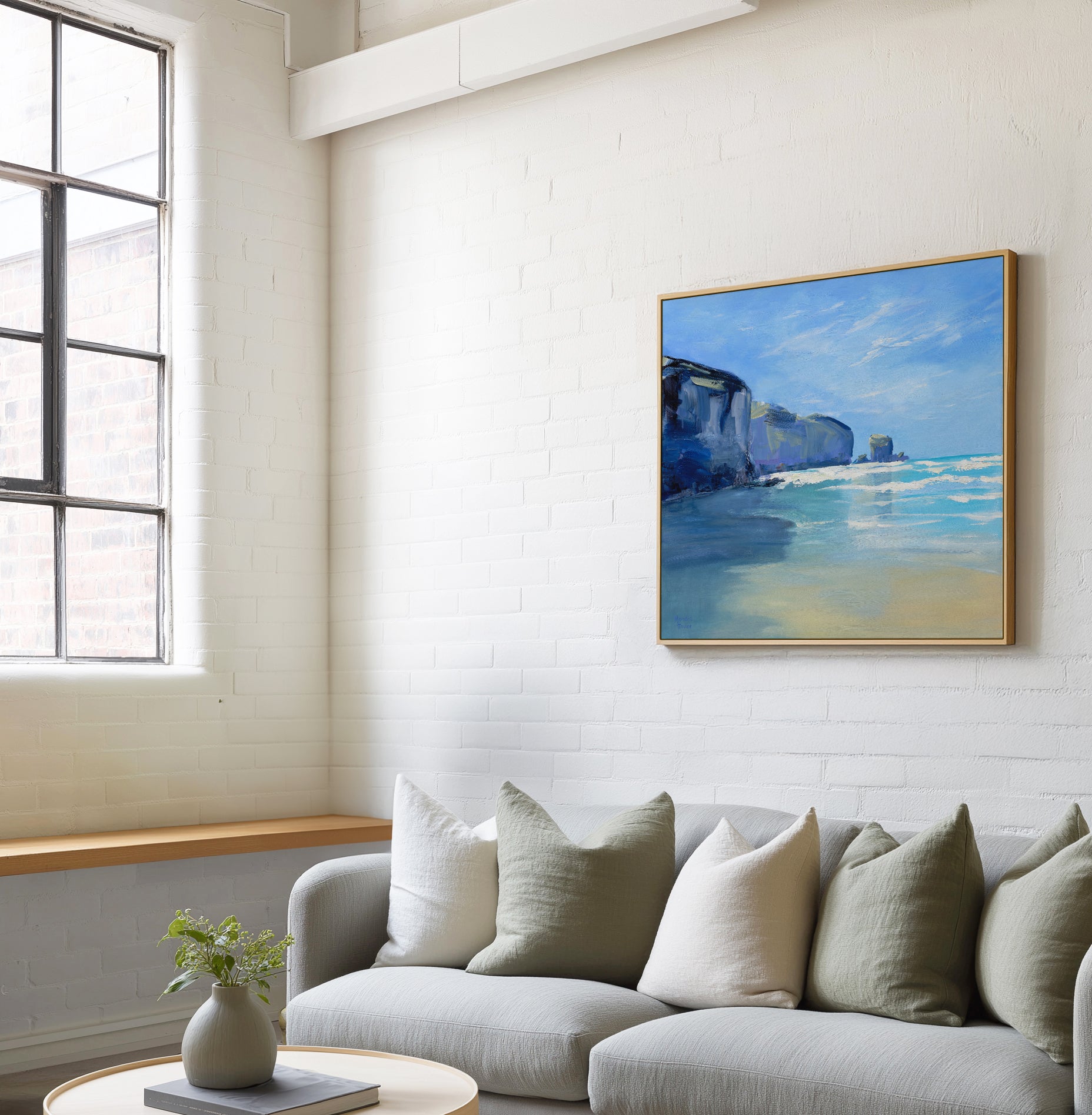 Tunnel Beach New Zealand by Meredith Howse | Framed Canvas Art Print