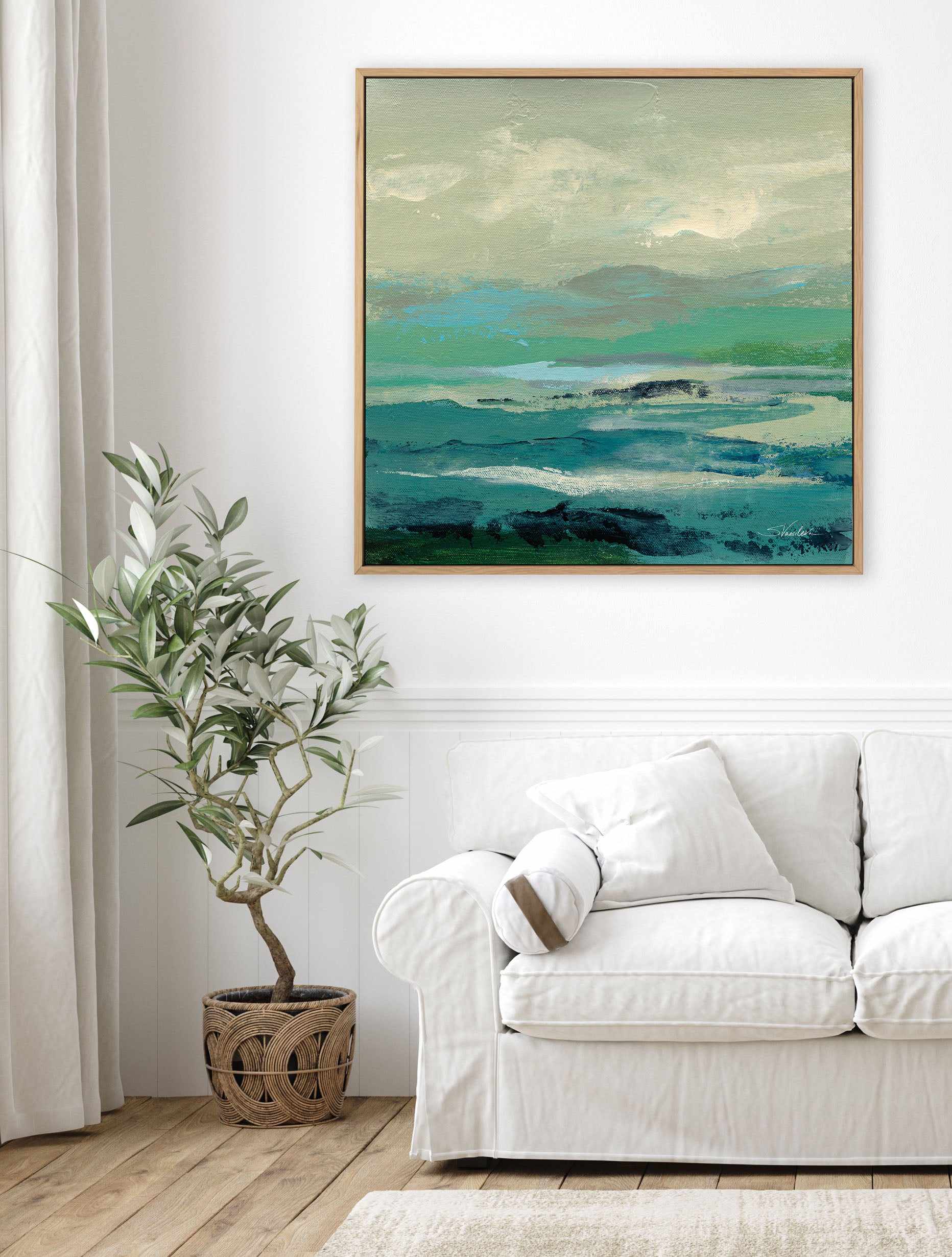 Turquoise Bay II | Framed Canvas Art Print from Olive et Oriel where you can shop wallpaper and artworks online