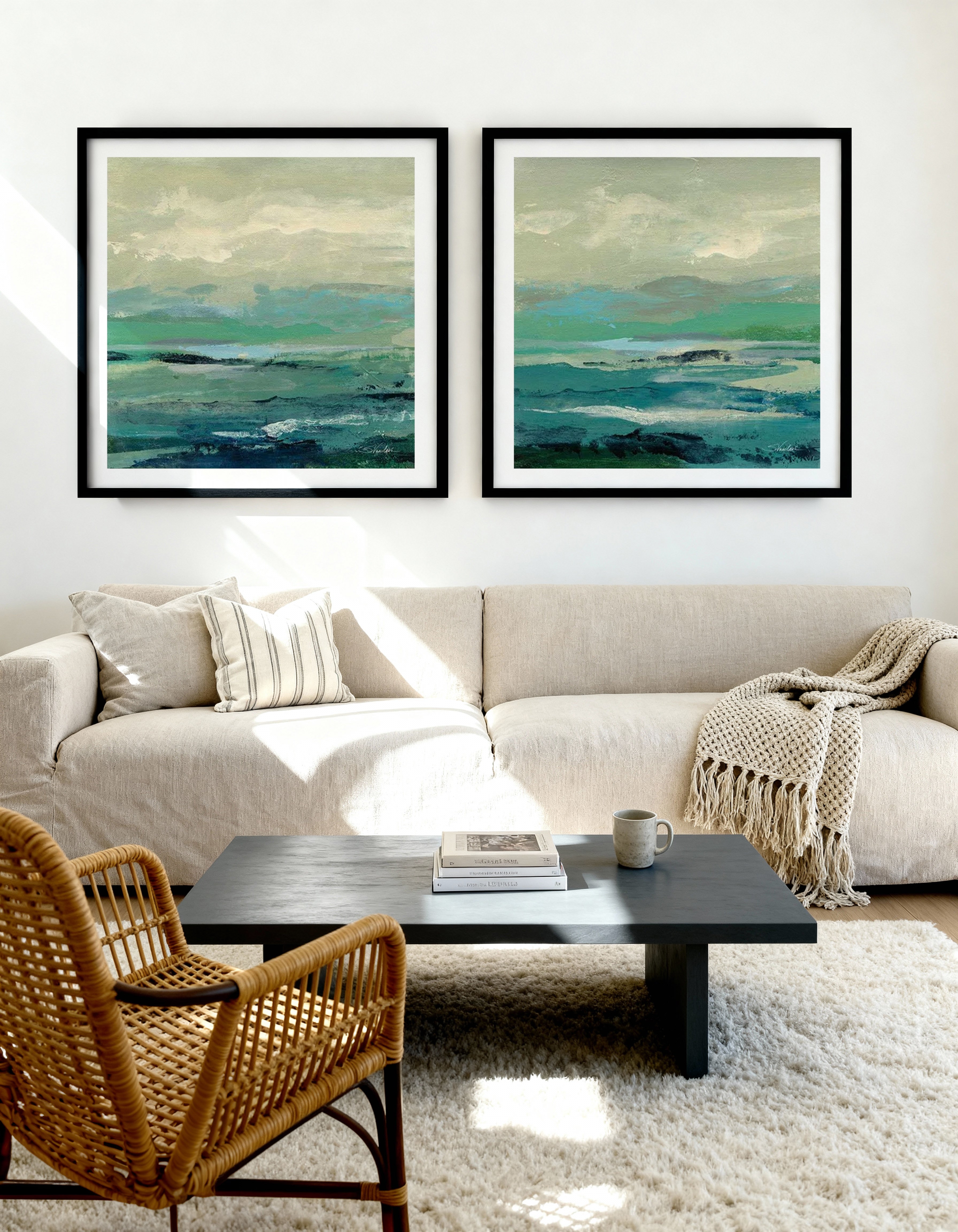 Turquoise Bay I & II Art Print Set of 2 | Matching Wall Art