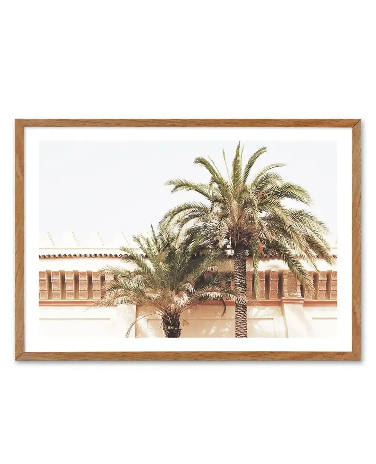 Twin Palms Art Print-Shop Australian Art Prints Online with Olive et Oriel - Our collection of Moroccan art prints offer unique wall art including moroccan arches and pink morocco doors of marrakech - this collection will add soft feminine colour to your walls and some may say bohemian style. These traditional morocco landscape photography includes desert scenes of palm trees and camel art prints - there is art on canvas and extra large wall art with fast, free shipping across Australia. Update 