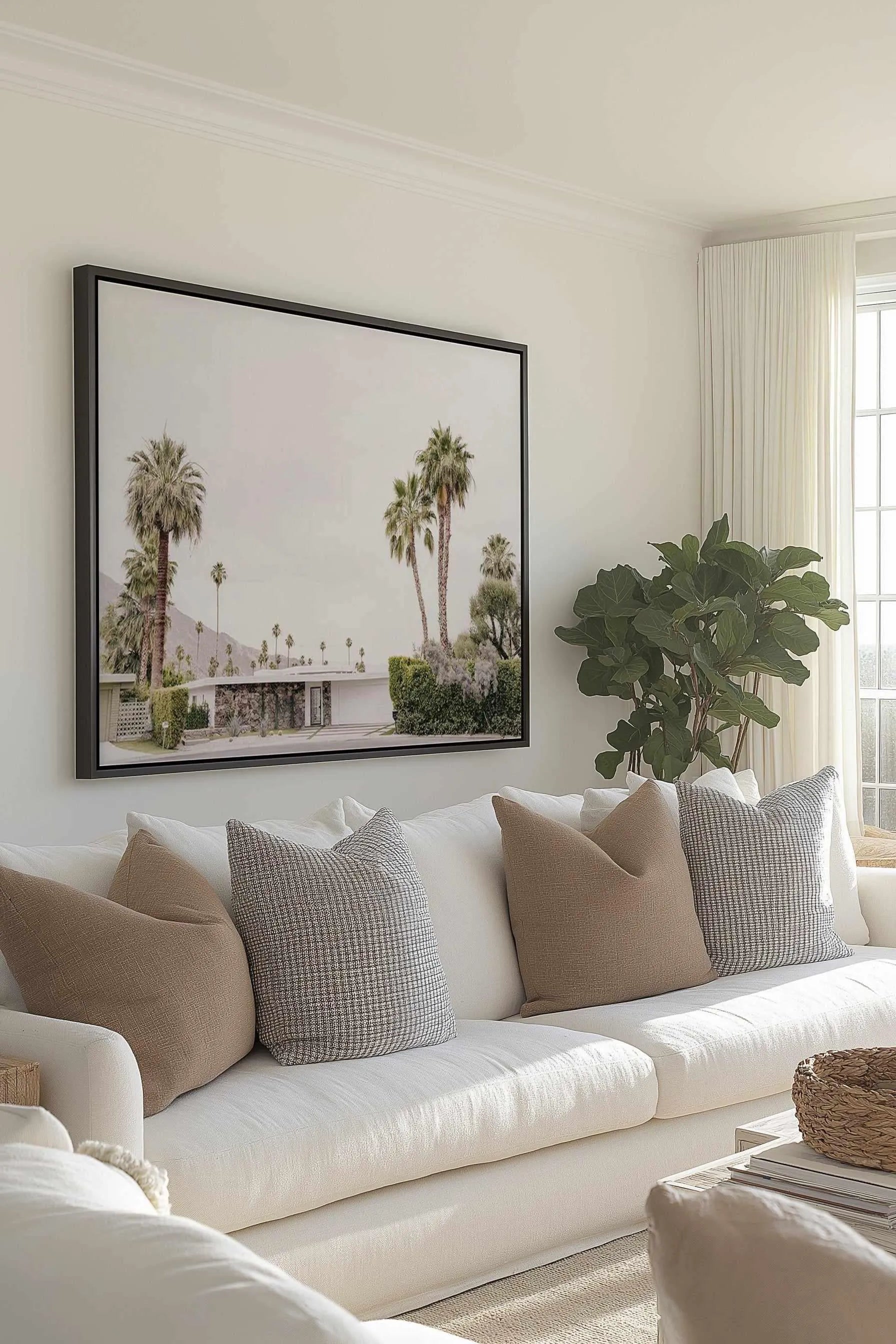 Twin Palms, Palm Springs | Framed Canvas Art Print from Olive et Oriel where you can shop wallpaper and artworks online