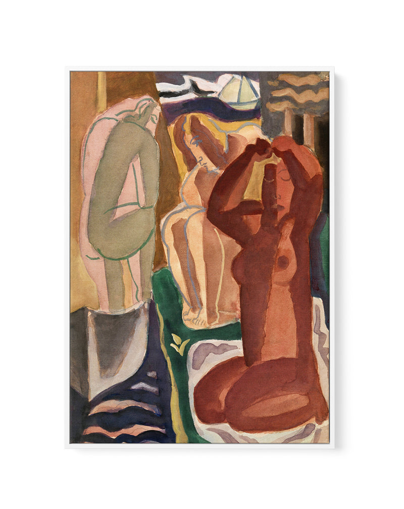 Two Bathing Women and a Bridge Figure by Leo Gestel | Framed Canvas Art Print