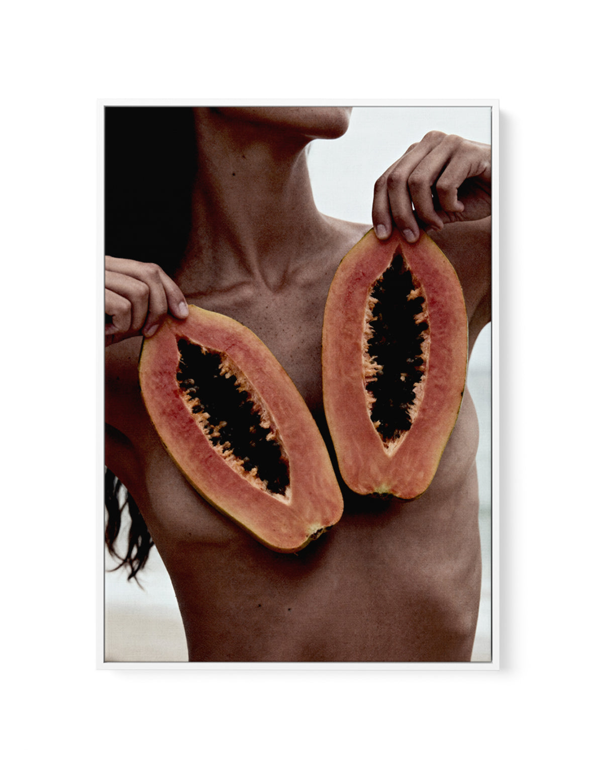 Two Papaya | Framed Canvas Art Print from Olive et Oriel where you can shop wallpaper and artworks online