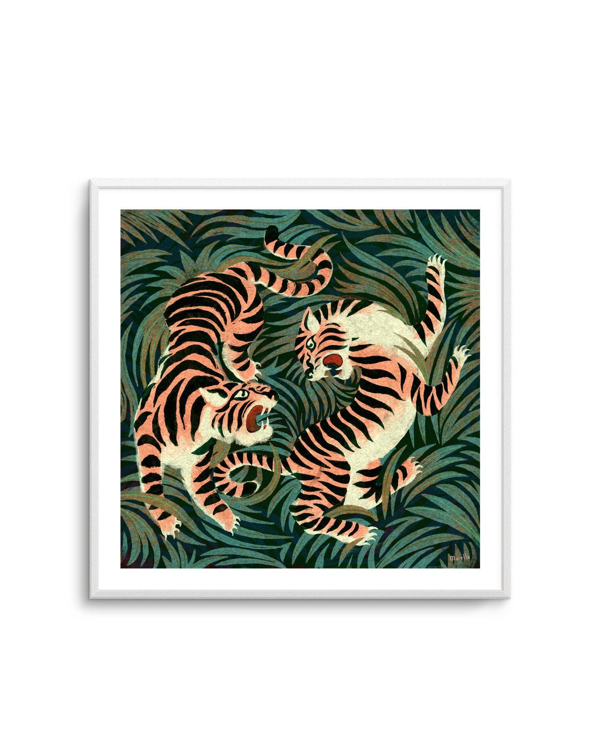 Two Tigers by Marco Marella | Art Print from Olive et Oriel where you can shop wallpaper and artworks online