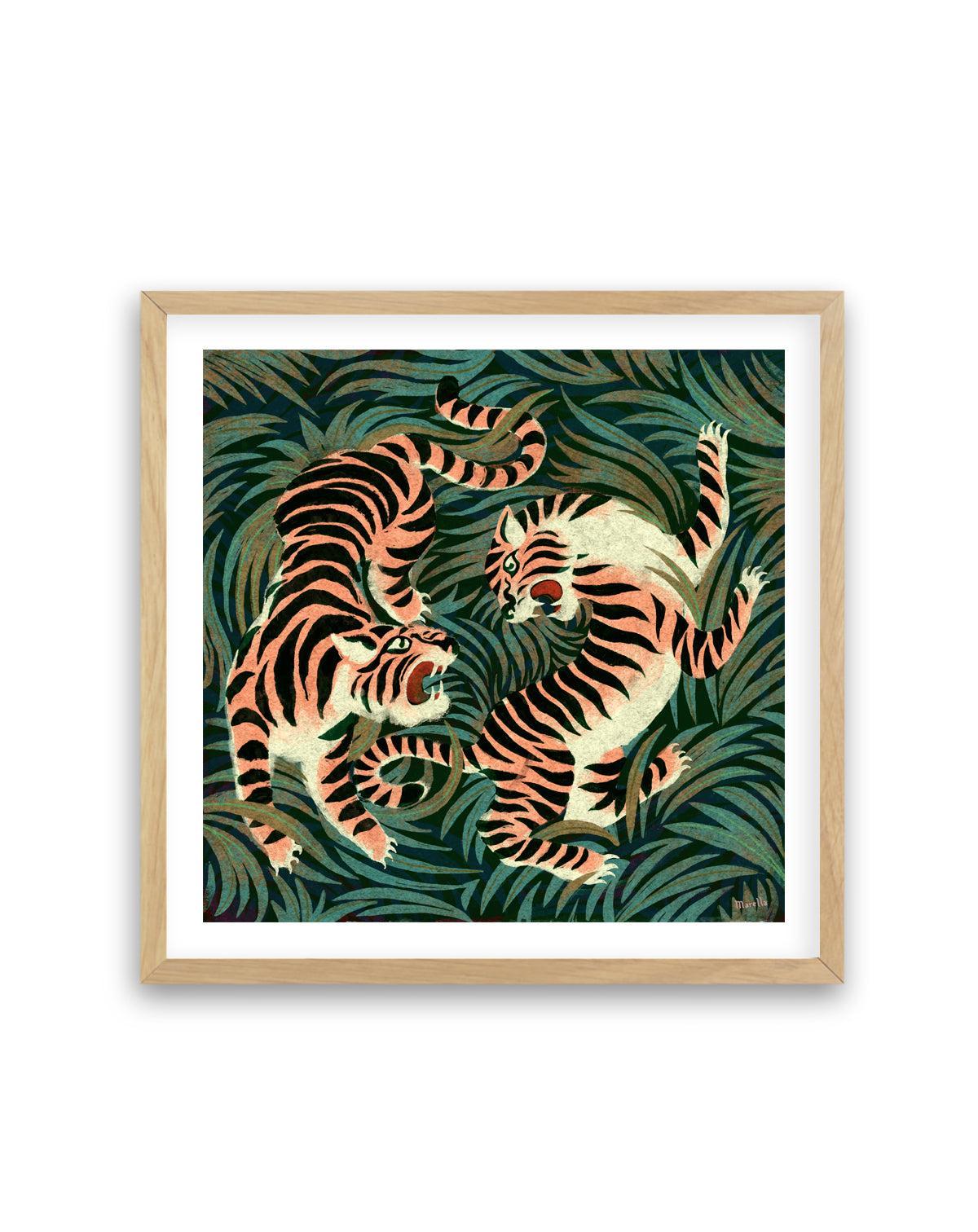 Two Tigers by Marco Marella | Art Print from Olive et Oriel where you can shop wallpaper and artworks online