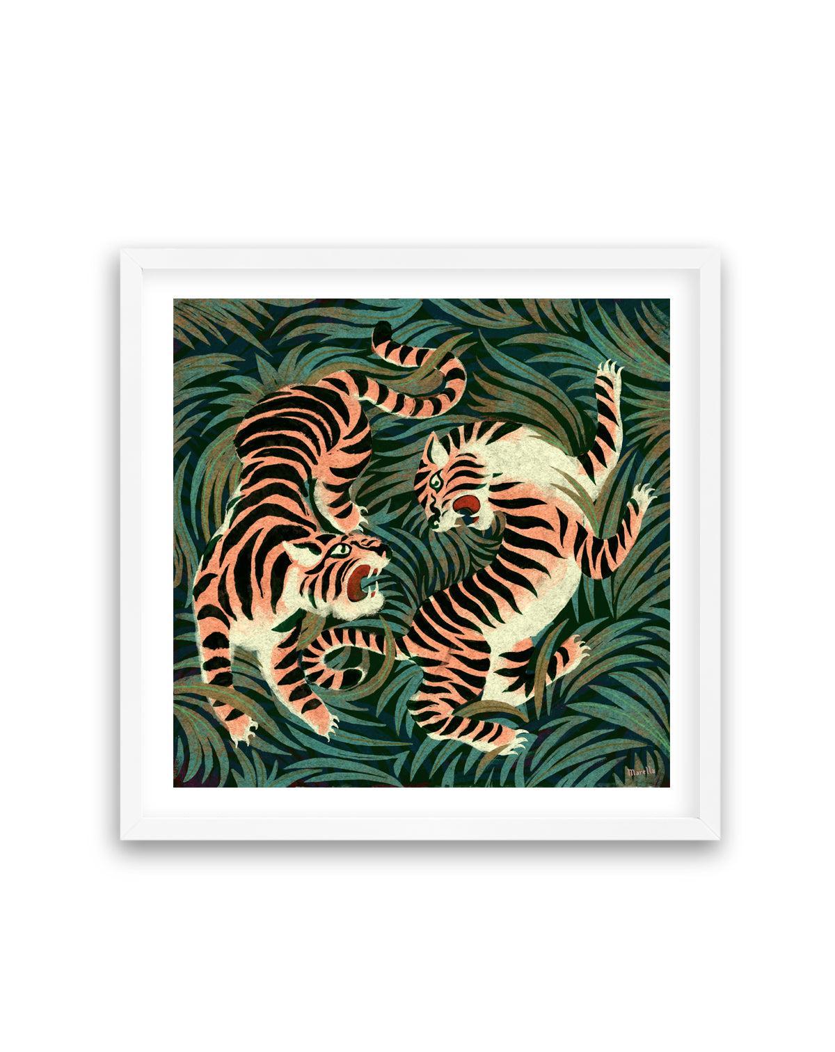 Two Tigers by Marco Marella | Art Print from Olive et Oriel where you can shop wallpaper and artworks online