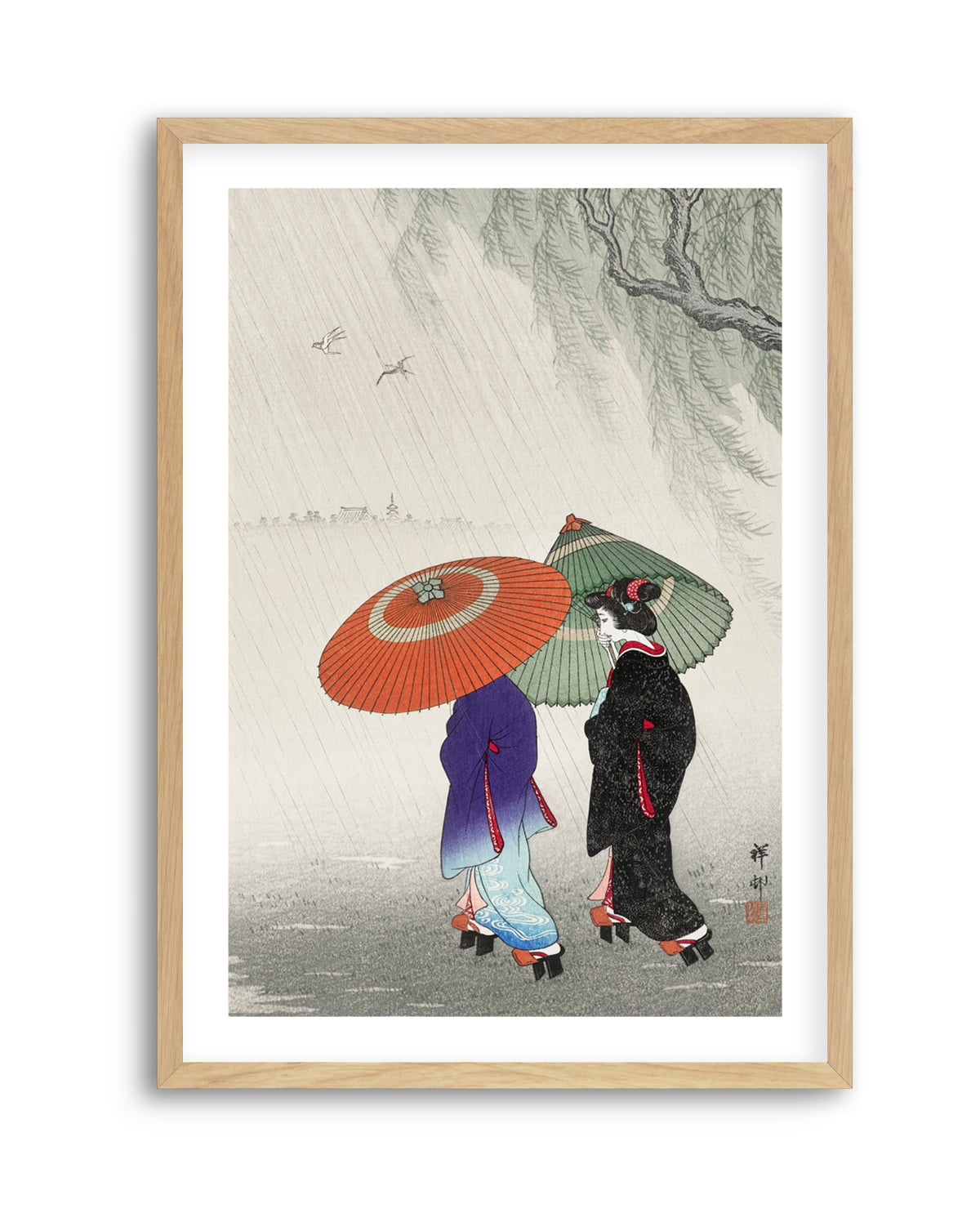 Two Women In The Rain | Art Print