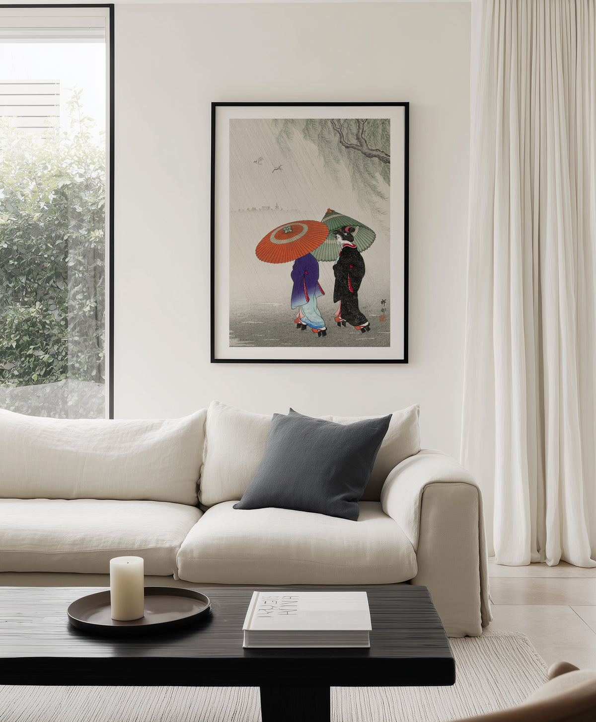 Two Women In The Rain | Art Print