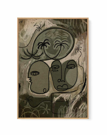 Unwind Along the Palm Path by Shatha Al Dafai | Framed Canvas Art Print from Olive et Oriel where you can shop wallpaper and artworks online