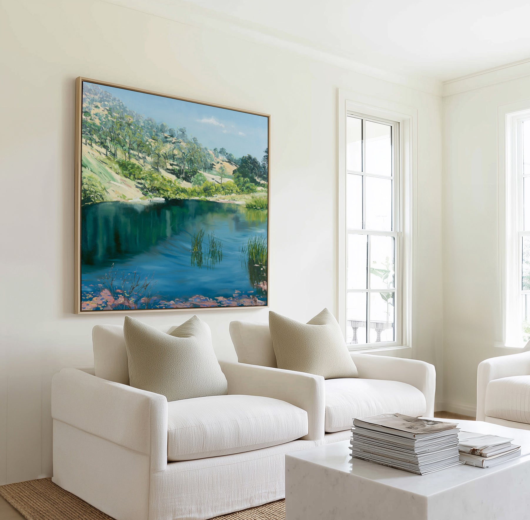 Upper Reach of Brisbane River by Meredith Howse | Framed Canvas Art Print