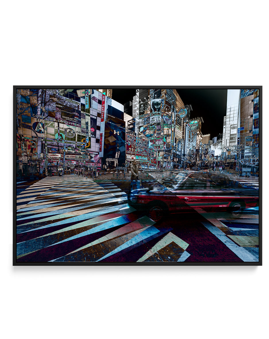 Urban Crossroads Motion by Carmine Chiriaco | Framed Canvas Art Print