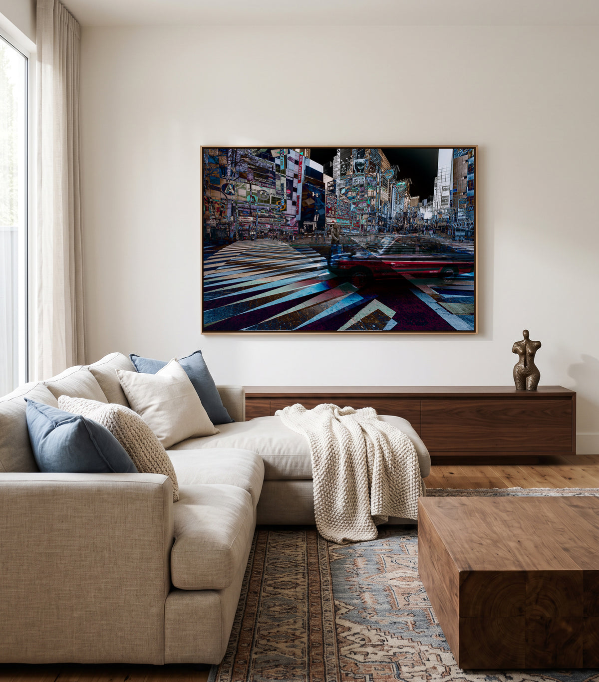Urban Crossroads Motion by Carmine Chiriaco | Framed Canvas Art Print