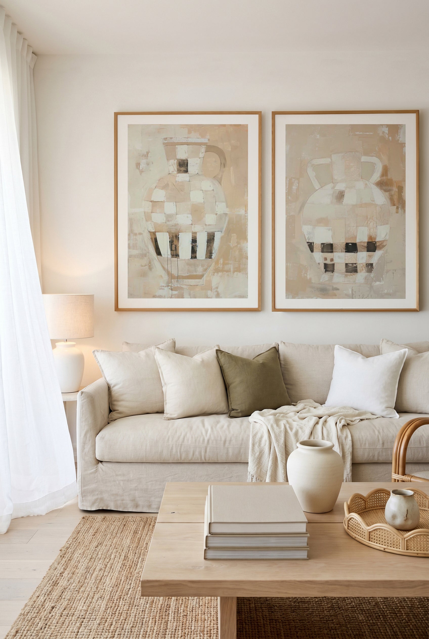 Uluwatu Urn I & II Art Print Set of 2 | Matching Wall Art