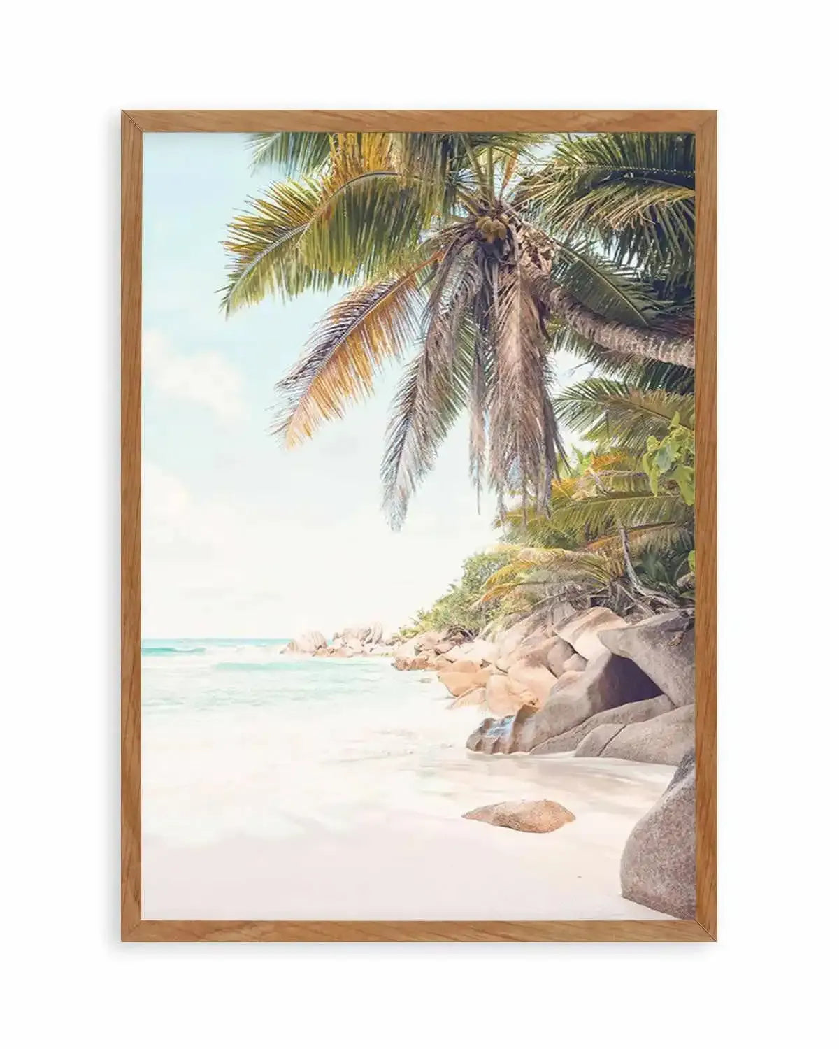 Under The Palm | Seychelles Art Print from Olive et Oriel where you can shop wallpaper and artworks online