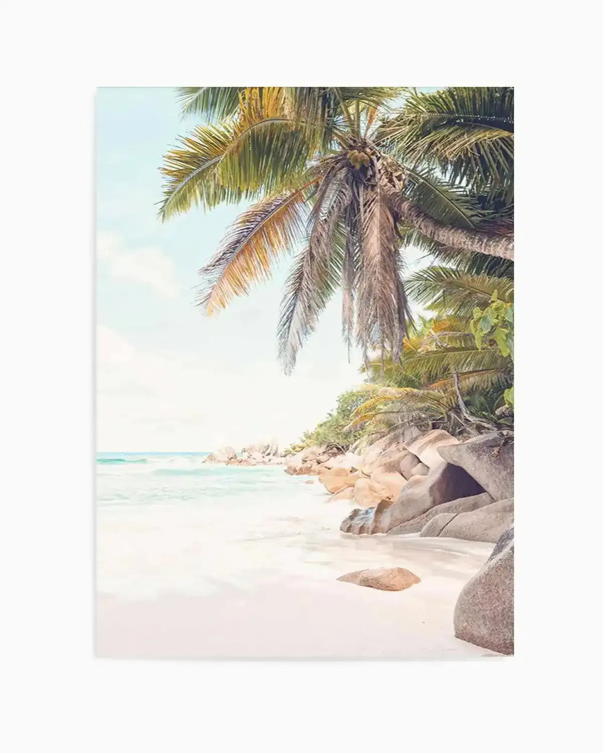 Under The Palm | Seychelles Art Print from Olive et Oriel where you can shop wallpaper and artworks online