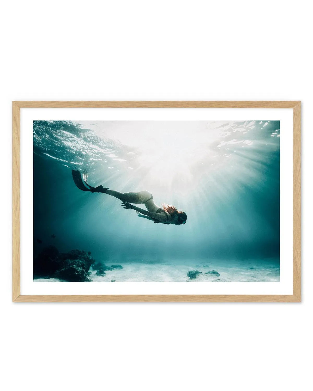 Underwater Spotlight Art Print from Olive et Oriel where you can shop wallpaper and artworks online
