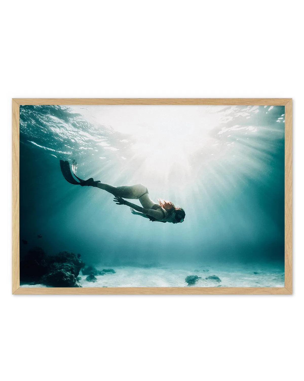Underwater Spotlight Art Print from Olive et Oriel where you can shop wallpaper and artworks online