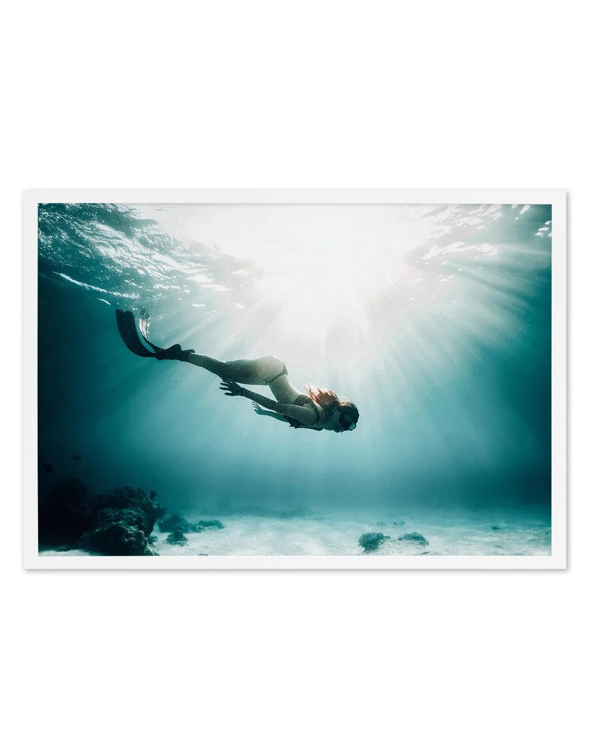 Underwater Spotlight Art Print from Olive et Oriel where you can shop wallpaper and artworks online
